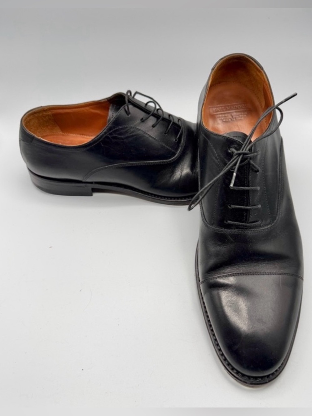 Hall Madden The Timeless Black Cap-Toe Oxford Dress Shoes Size 45.5(12.5 US)
